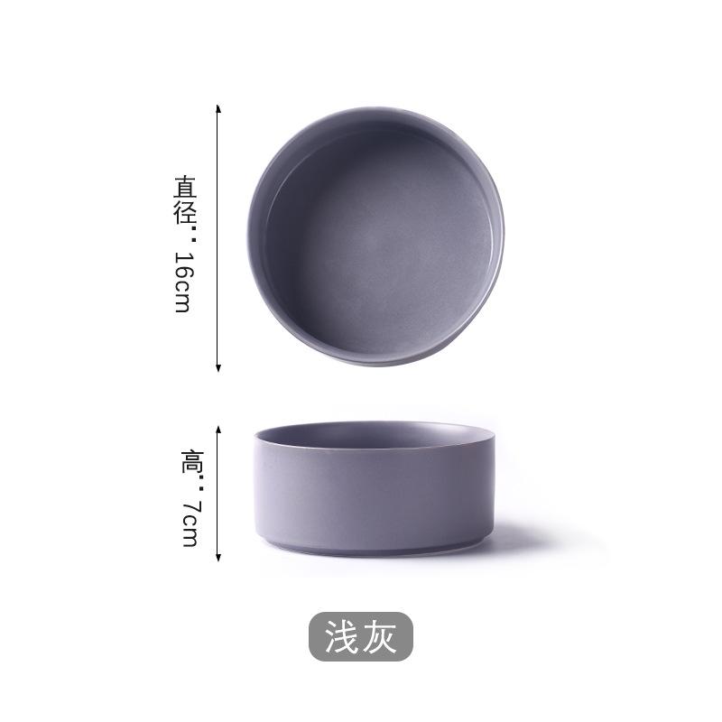 Color Glaze Salad Bowl Rice Bowl Household Ceramic Bowl Single Nordic Ins Tableware Personalized Noodle Bowl Ceramic Pet Bowl серый