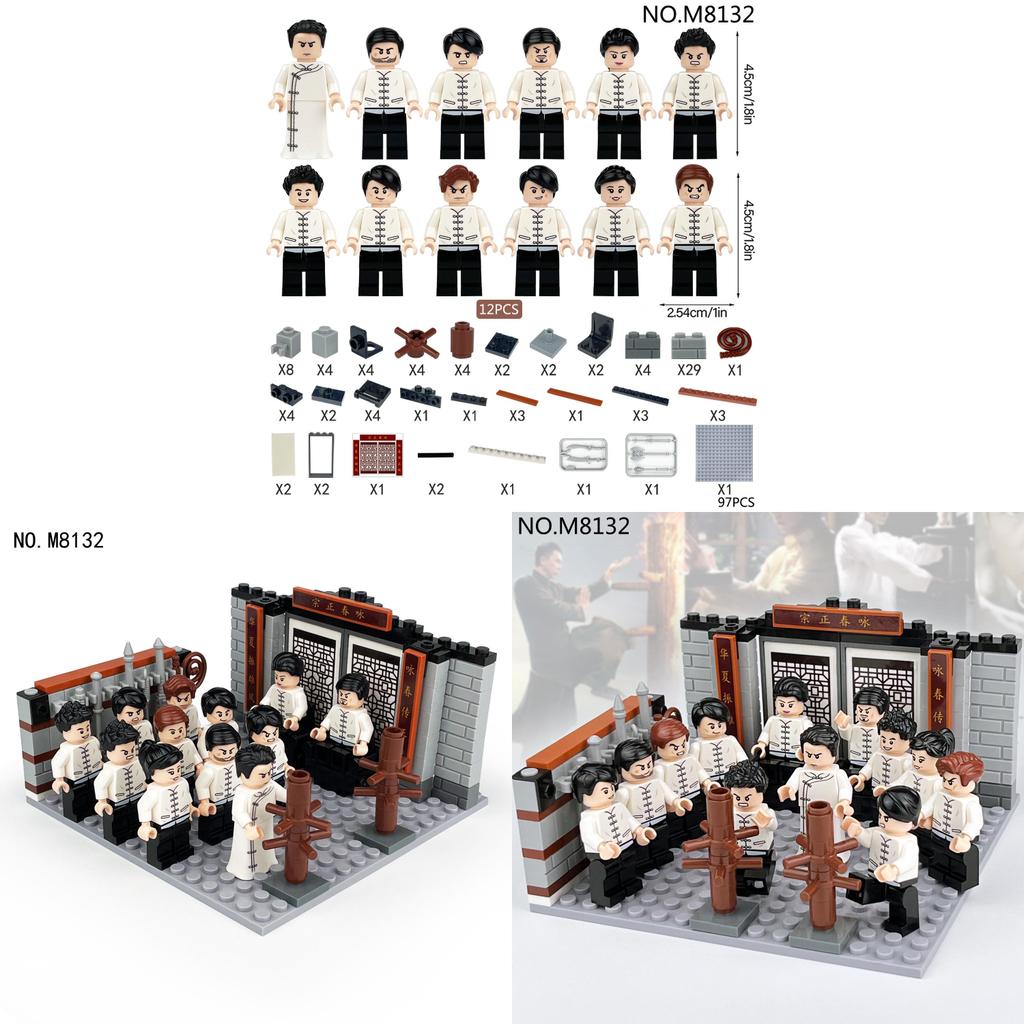 Stavebnice Wushu bojových umění s mini figurkami pro děti a sběratele