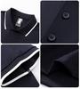Men's Fashionable Quick-Dry Color Block Polo Shirt with Stand Collar