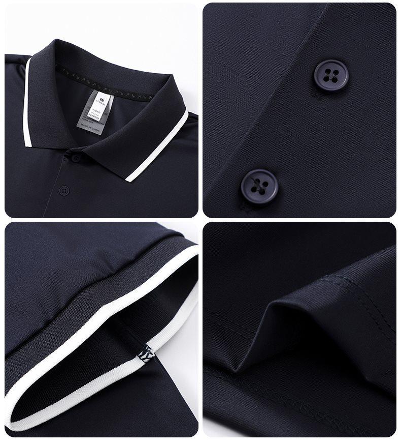 Men's Fashionable Quick-Dry Color Block Polo Shirt with Stand Collar