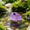 12 Pcs Luminous Mini Resin Frog Figurines Tiny Glow In The Dark Frog Miniature Figures for Moss Landscape Fairy Garden Dollhouse DIY Terrarium Craft