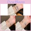 Butterfly Charm Double Layer Open Bracelet With Cubic Zirconia For Fashion Women