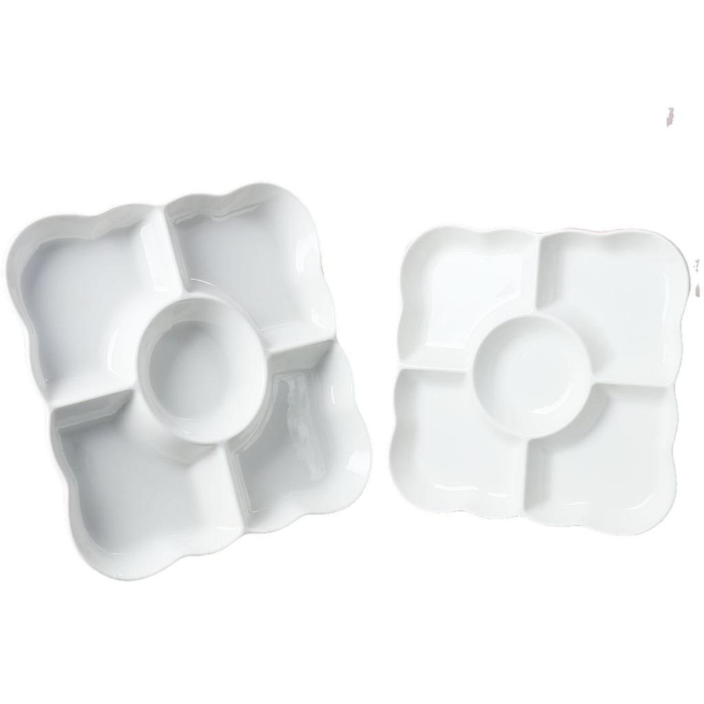 Ceramic Five-Compartment Fruit Platter for Household or Commercial Use