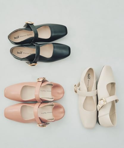 Women's Soft Strap Flat Pumps, Cushioned, Elegant Babouche Style, Square Toe, Easy to Wear, 52317