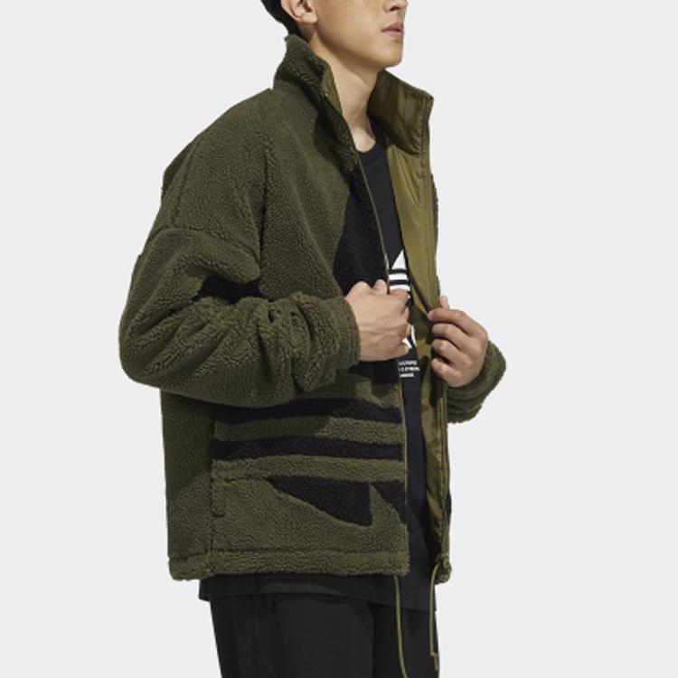 adidas Originals Sherpa Jas Heren Donker Olijfgroen HC0326