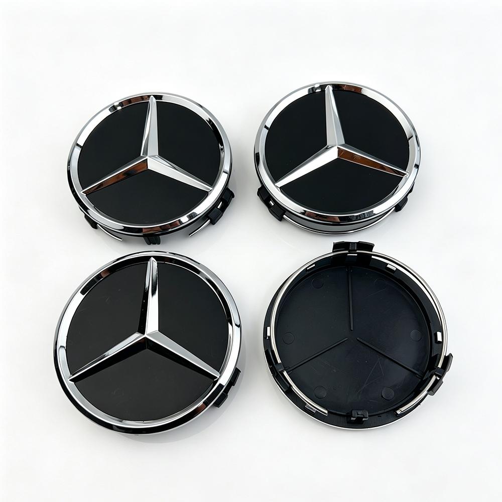 For Benz W2032026 New Car Wheel Center Hub Caps Cover 4Pcs 75mm for Mercedes Benz Amg logo B/C/E/S Class A Class C200L GLC GLK CLA W166 W163 W221