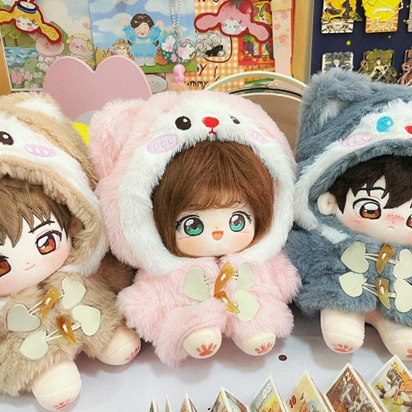 

20cm Cat Plush Doll Hoodie - Fluffy Cotton Coat Fits 20cm