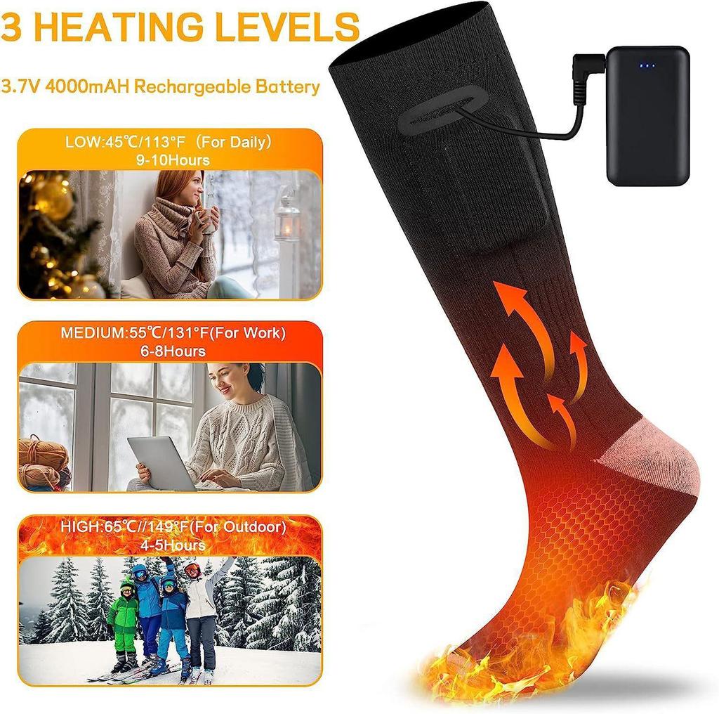 Removable Electric Heating Socks - Pure Cotton Winter Warmers