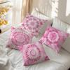 Home Decor Pink Tie-Dye Circular Pattern Pillow Covers Pattern Cushion Cover Suitable For Sofa Bedroom Car Pillow Cover