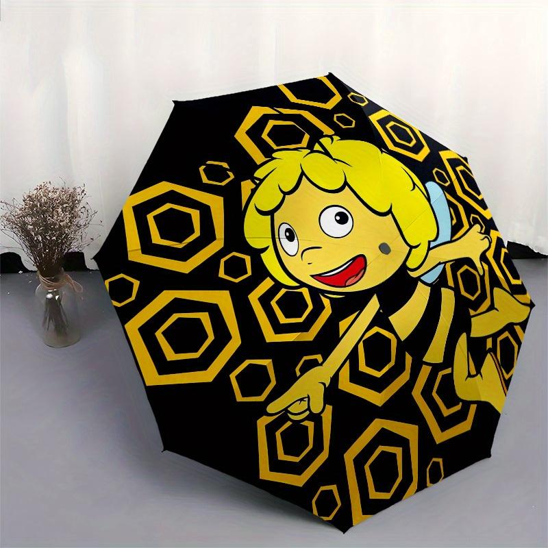 1pc Bee Honeycomb Pattern Umbrella with Plastic Handle,Suitable for All Seasons Home Travel Outdoor UmbrellaM1179