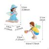 2 Pieces Boy and Female Fairy Figurines Hand Painted Miniature Whimsical Pair Statue Waterproof