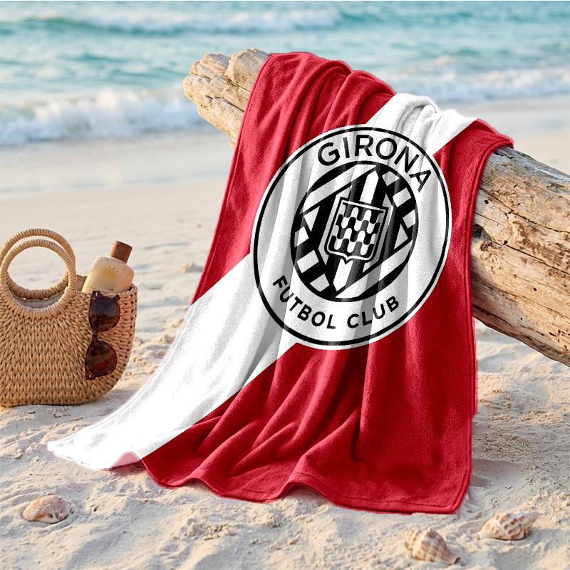Girona FC Print Microfiber Beach Towel Quick Dry Absorbent Large Towel For Beach Swimming Travel