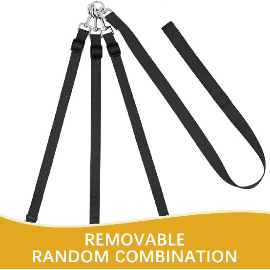 Triple Dog Leash with No-Tangle Design, Adjustable 21.6-31.4 inches, 360° Rotating, Multi-Dog Walker