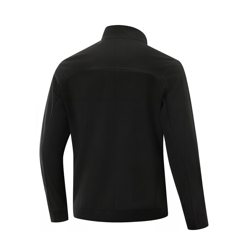 Li-Ning Solid Color Zip-Up Stand Collar Comfortable Breathable Versatile Casual Jacket Men Jackets Black AJDV129-1