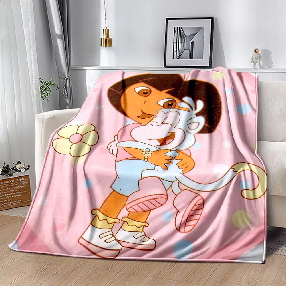 Dora Explorer Blanket Warmthful Decor Perfect for Sofa Office Bed Four Seasons Universal Digital Print Ideal Gift for Friends Family Couples Picnic