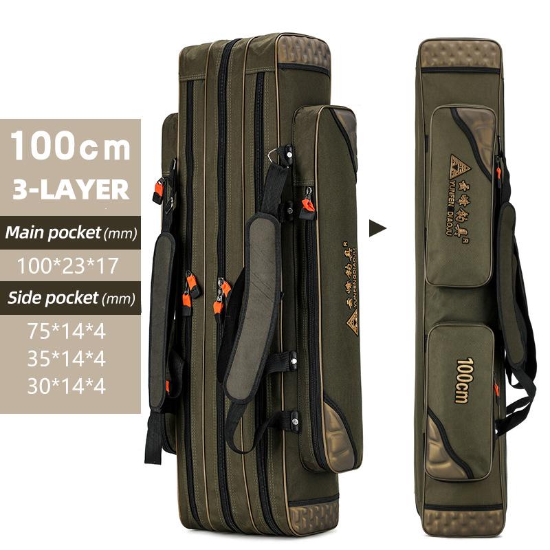 Fishing Rod Bag, Large-capacity Waterproof Fishing Bag, Thickened Sea Rod Bag, Big Belly Bag, Wheel Fishing Gear Bag, Fishing Storage Bag