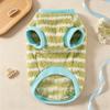 Striped Dog Vest Autumn Dog Clothes Cute Print Pet Top Warm Soft Puppy Hoodies Cozy Plush Cat Pullovers Pet Vest Yorkie Apparel