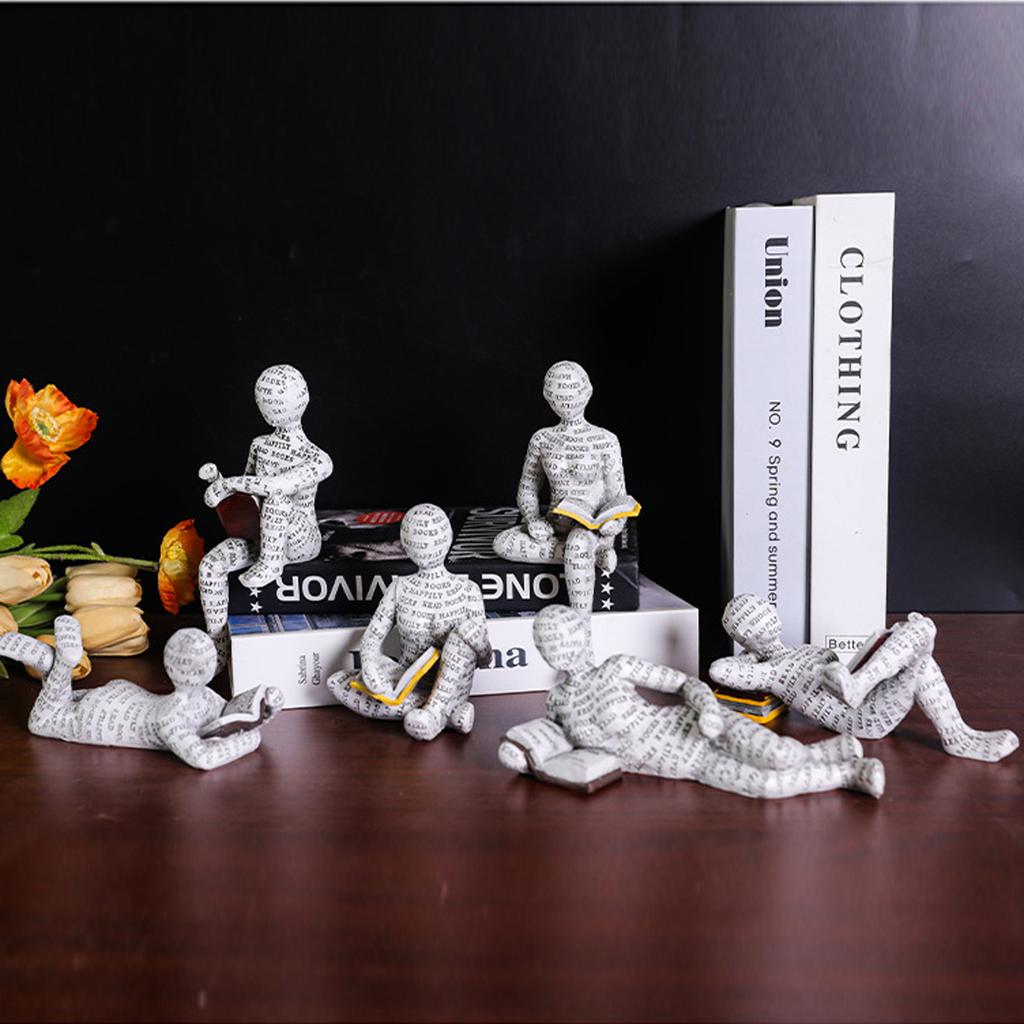 Lesende Frauen Lesende Figuren Dekor Nordisch Modern Denker Statue Moderne Abstrakte Kunst Skulptur Harz Bücherregal Dekor Geschenk