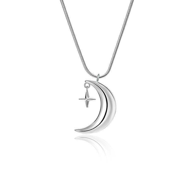 Snake Bone Chain Star Moon Necklace Glossy Moon Clavicle Chain Temperament Decoration Women