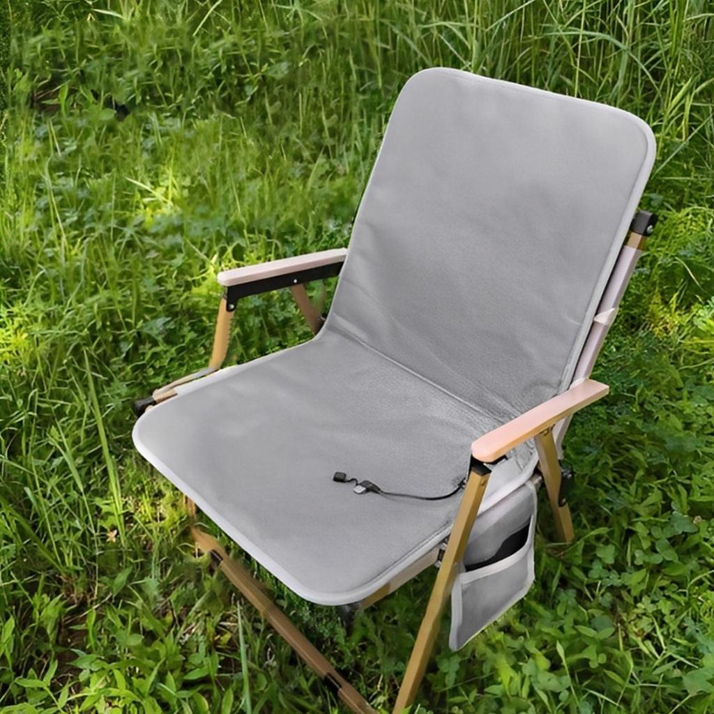 Foldable USB Electric Heating Seat Cushion, Portable Camping Heated Seat Cushion, 3 Mode Adjustable Heated Cushion With Backrest