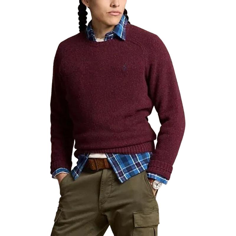 Polo Ralph Lauren Wool Blend Crew Neck Sweater Men sweater Wine 710918135-006