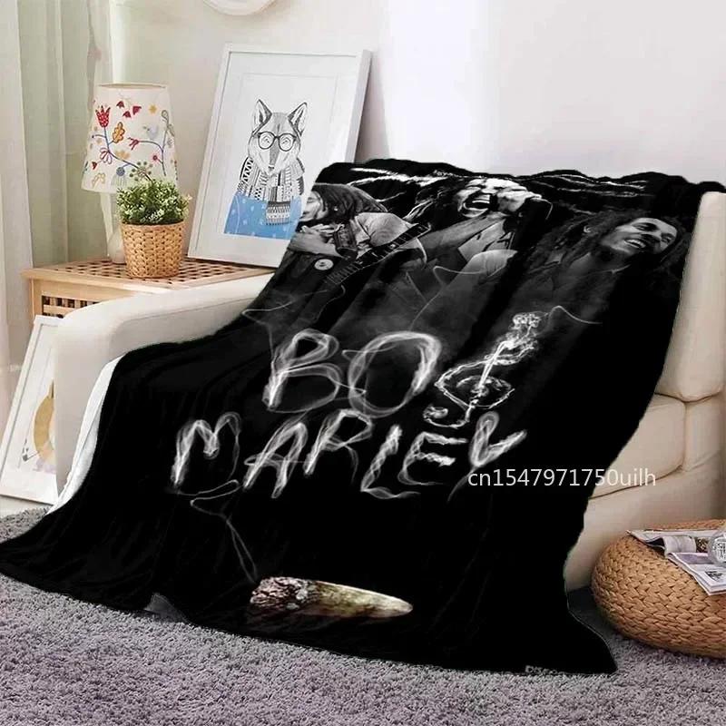Bob Marley Album Blanket Reggae Music Jamaican Style Soft Flannel Blanket Portable Home Travel Sofa Blanket