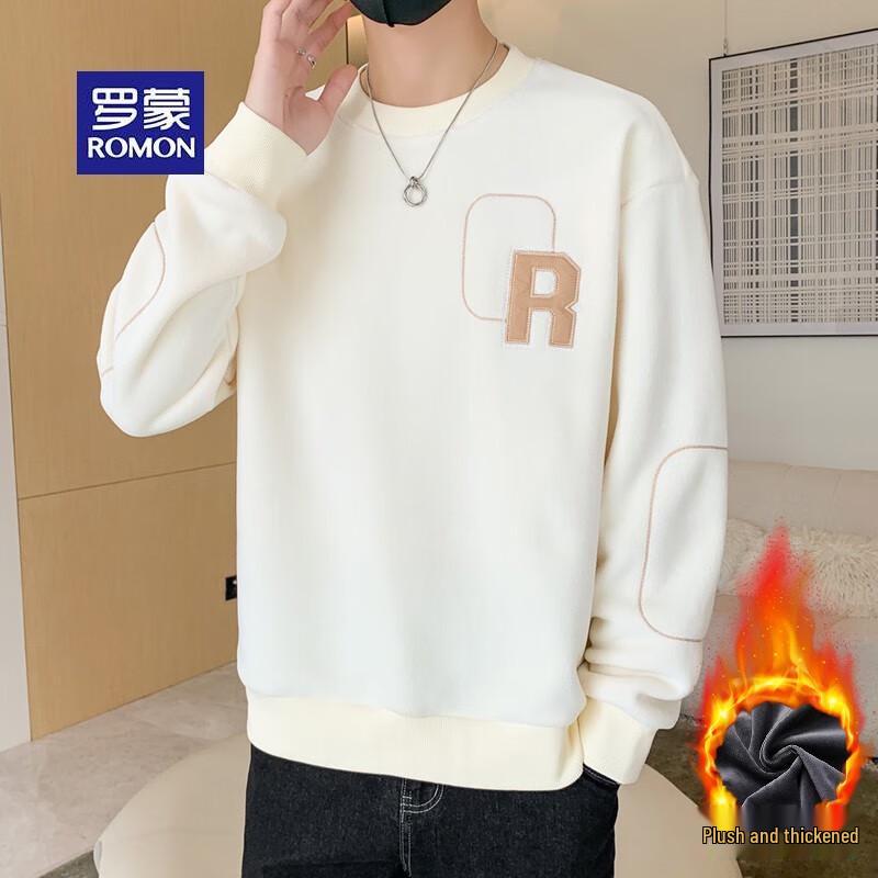 Romon Men's Fleece-Lined Winter Sweatshirt