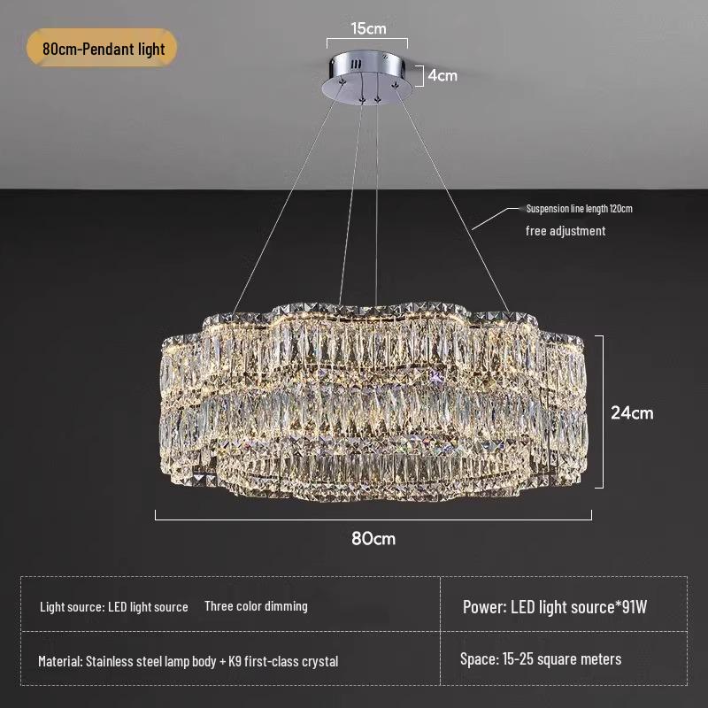 Luxurious Crystal Chandelier: Stylish, Creative & Modern Lighting Fixture for Living Room or Restaurant (2025 New Model)