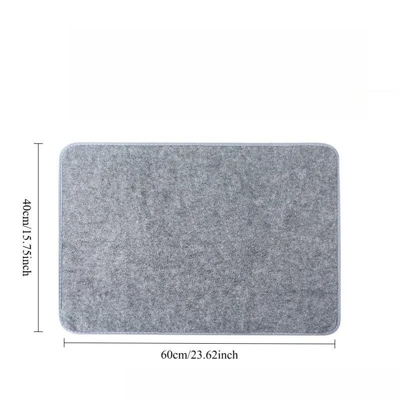1pc Calligraphy Felt Mat, Thick Desk Pad for Chinese/Japanese Painting & Sumi Ink Writing on Xuan Paper, Gray Protector,feutrine
