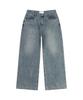 LAB101 Brushed Wash Wide Denim Pants (Mid Blue)