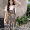 Retro Bohemian Patchwork Wide-Leg Jumpsuit for Women - Strappy, Casual, and Versatile Summer Style