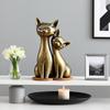 1pc Brass Double Cat Sculpture Ornament Crafts Anime Cat Ornament Home Desktop Living Room Office Small Ornament Crafts