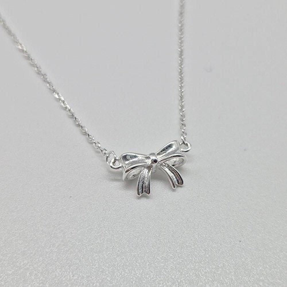 Big Ribbon Necklace Silver