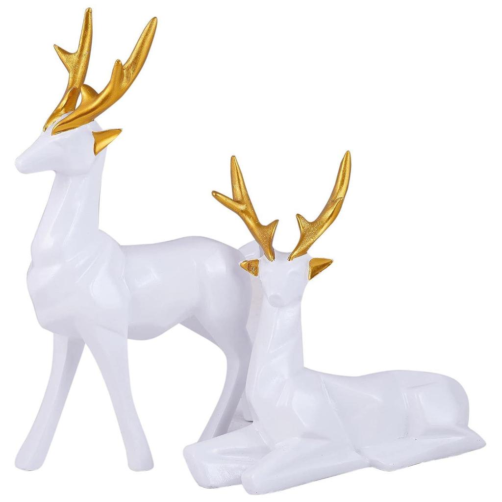 Deer Home Decor Showpiece (White)