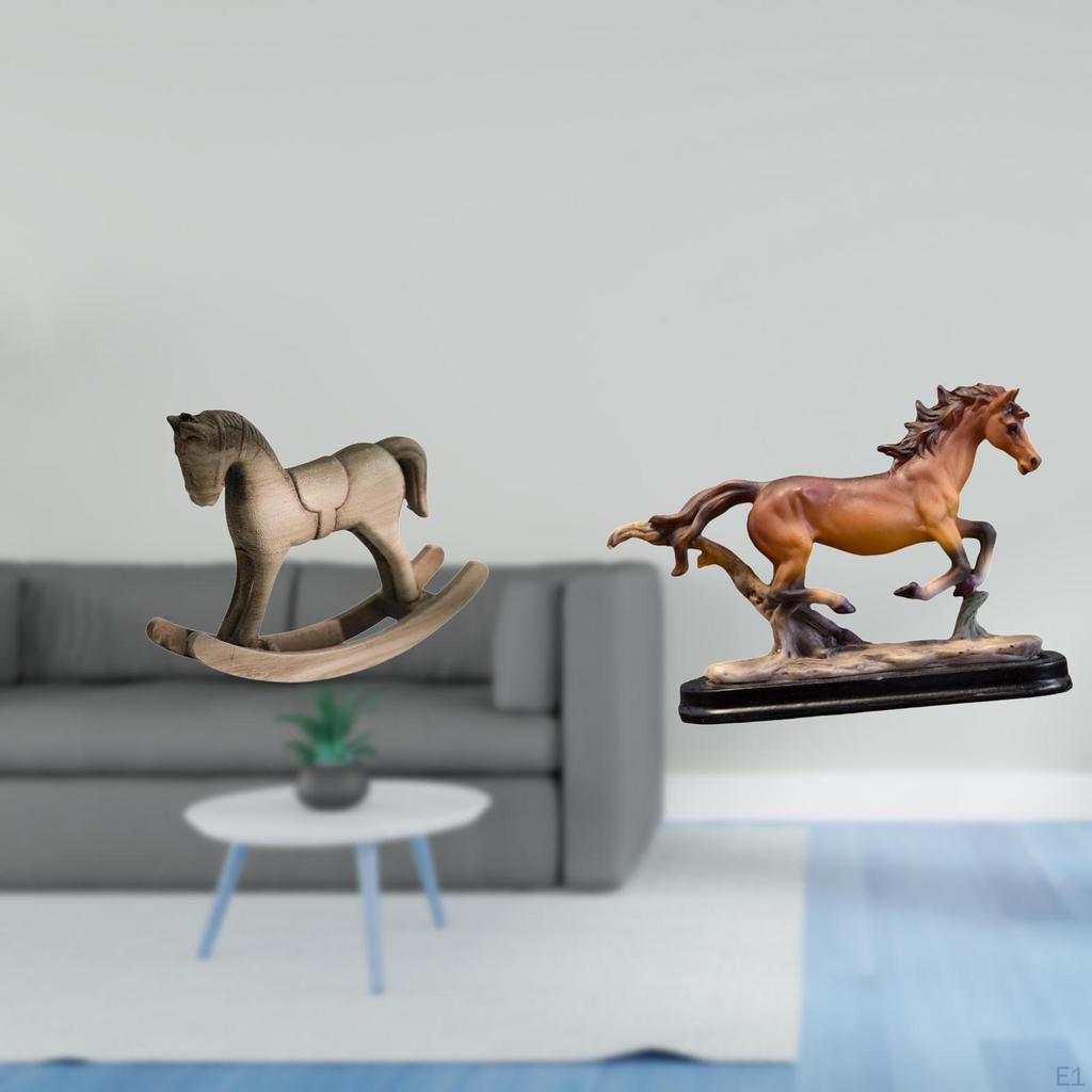 Artistic Retro Horse Sculpture Figurine Ornament for Centerpiece Office Desk Decoration Bookcase