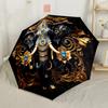 Elegant Yin Yang Elephants Outdoor Automatic Umbrella Sturdy 8 Rib Shaft Lightweight Travel Essential Fashionable Accessory Spiritual Gift