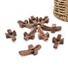 1Pcs Black Walnut Pocket Cross Pocket-Sized Stress Relief Spiritual Companion Cross My Heart Encouragement Gift Wooden Cross