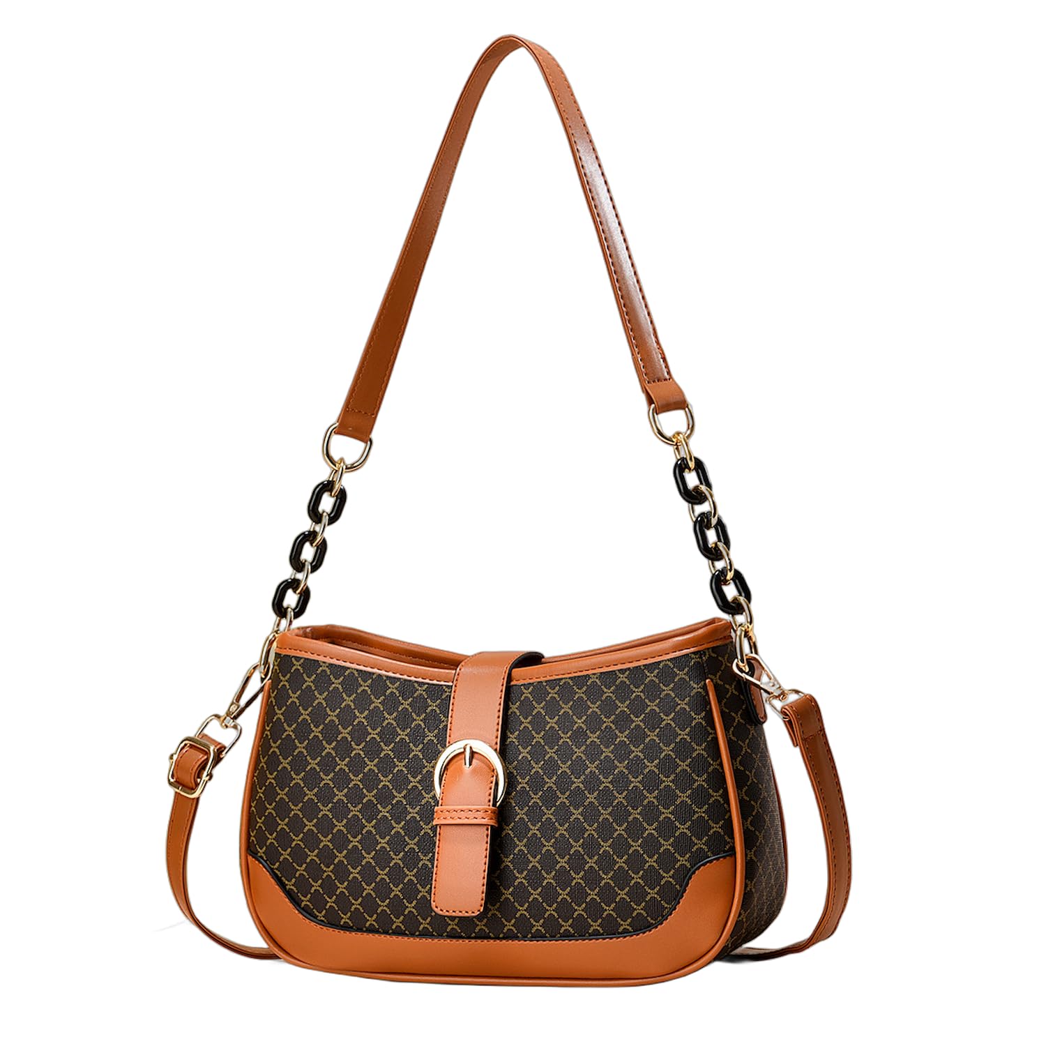 Женская сумка через плечо Welltude, Маленькая мини-сумка, Клатч, Мини-сумка через плечо, 2505 (Черный x Светло-коричневый)