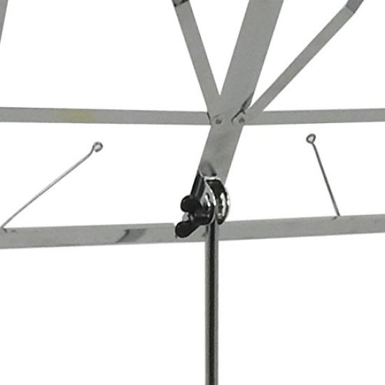 KC Music Stand, Lightweight Steel, MS-1STCR, Chrome (Soft Case Included)