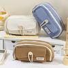 Retro Pencil Bag Multi-Compartment Canvas Pencil Case Large Capacity Pen Pouch Stationery Organizer for Students Boys Girls