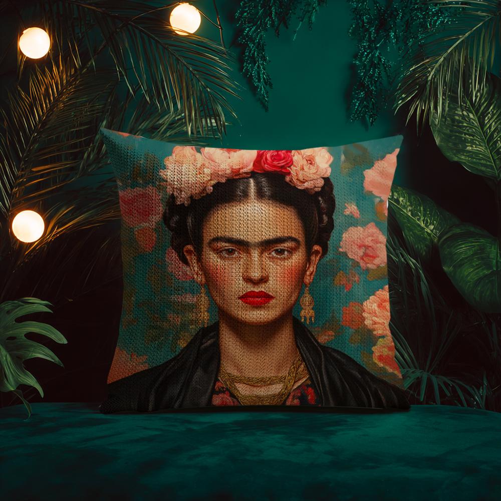 Moderne Kunstwerke Frida Kahlo-Schönes Kissenbezug Seidig Elegant Komfort Schlafsofa Versteckter Reißverschluss Strandkissenbezug