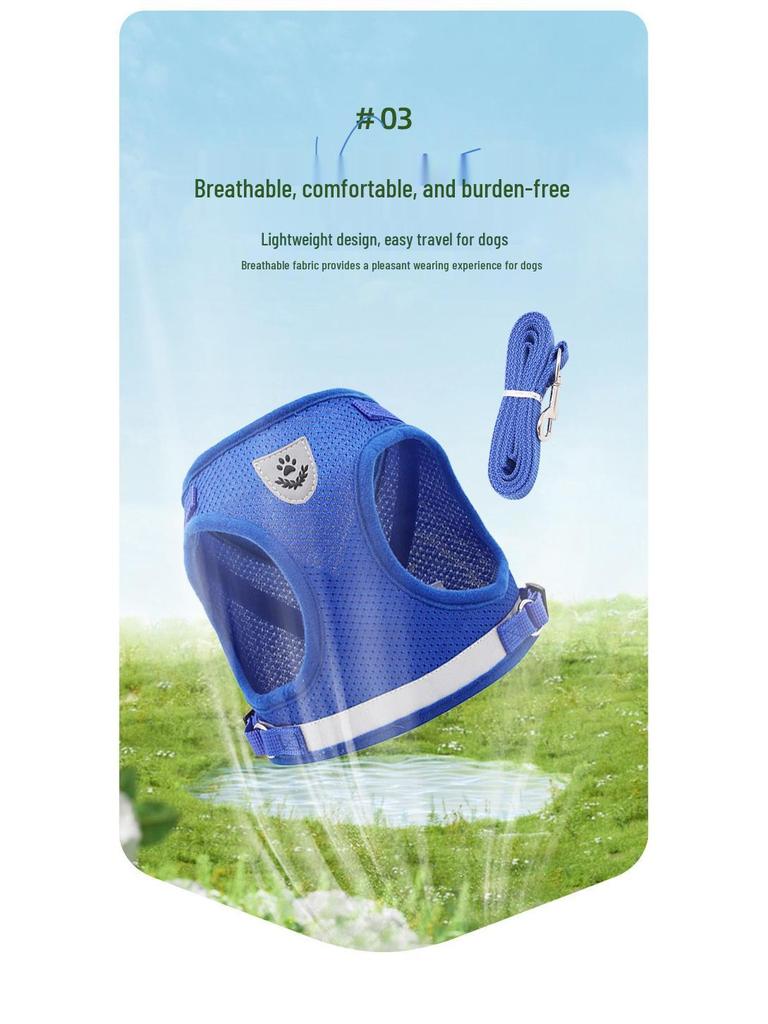 Reflective Breathable Pet Harness for Dogs and Cats - Universal Vest Style Leash