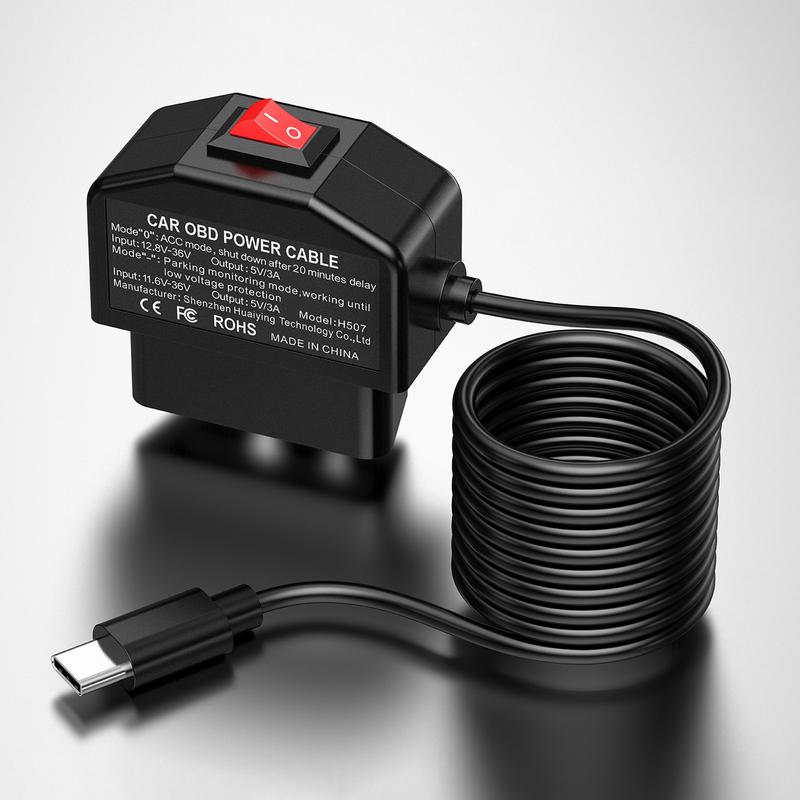 Cable For Dash Cam Versatile Dash Cam Hardwire Charger Cable Car Dash Cam Charger Space-Saving Dash Camera Car Charger Cable