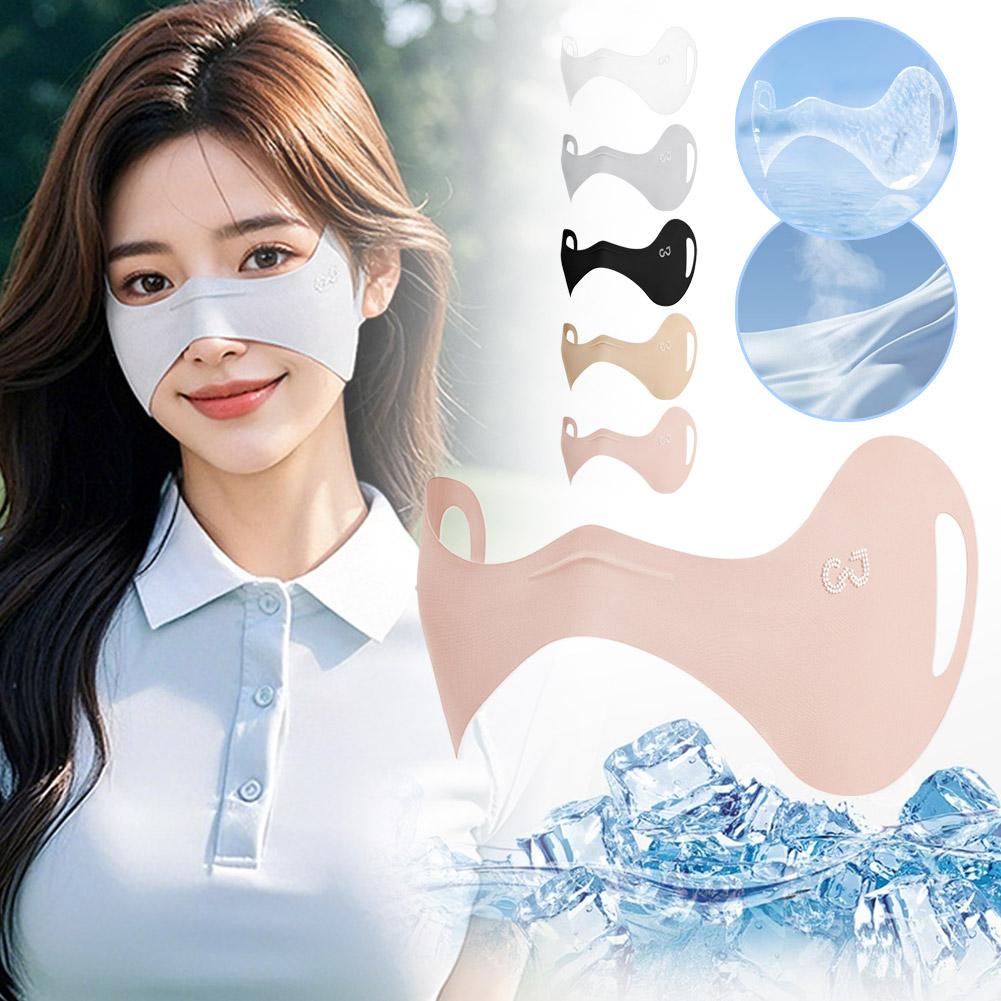 Neue Eis-Seide Sonnenschutz Gesichtsmaske Atmungsaktives Sonnenschutz-Gesichtstuch Anti-UV-Augenschutzmaske Laufen Golf Gesichtsmasken Reiten