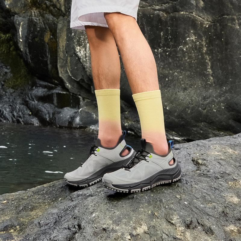 New LiNing Yijie LITE Slip Resistant, Breathable, Abrasion Resistant, Anti Collision River Trekking Shoes Men's Calm Gray AHLV013-3