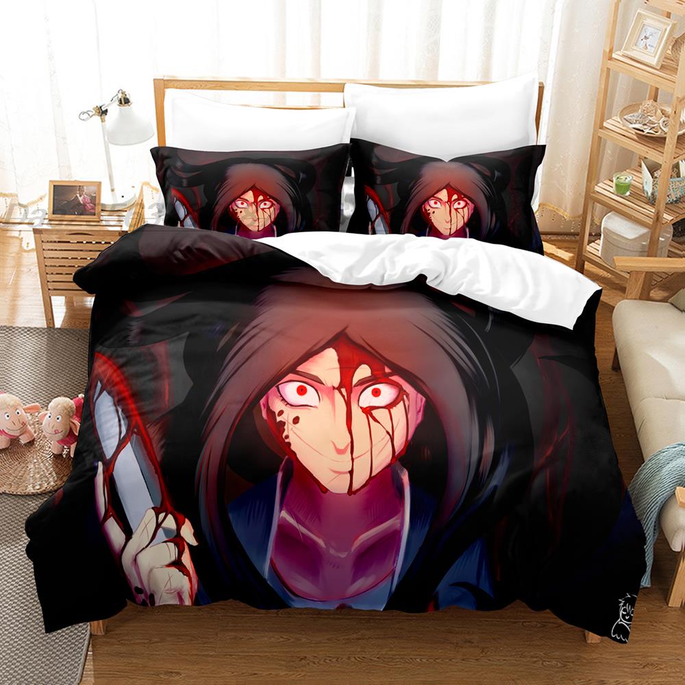 Creepypasta Bedding Set Single Twin Full Queen King Size Bed Set Adult Kid Bedroom Duvet Cover Sets 3D Print Anime Bed Sheet Set