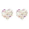 European and American Luxury Colorful Rhinestone Flower Stud Earrings for Women