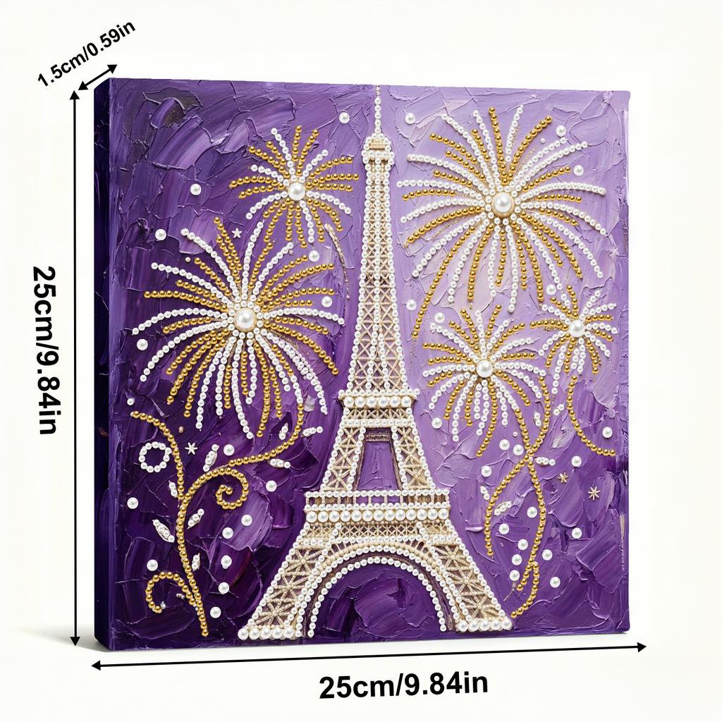 DIY Pearl Diamond Dots Paintings Picture Arts Craft With Frame Art Diamond Painting for Adults/Beginners Gift Home Decor 25x25cm