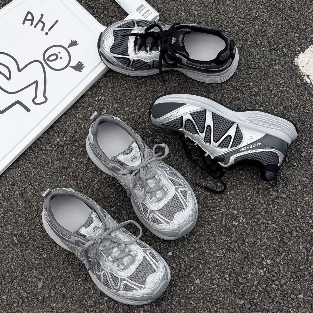 2025 Autumn New Lightweight Platform Dad Shoes Women's Outdoor Hiking Shoes Mesh Leather Casual Sports Jogging Shoes