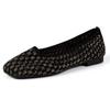 Plus Size Breathable Flyknit Square Toe Color Block Women's Shoes